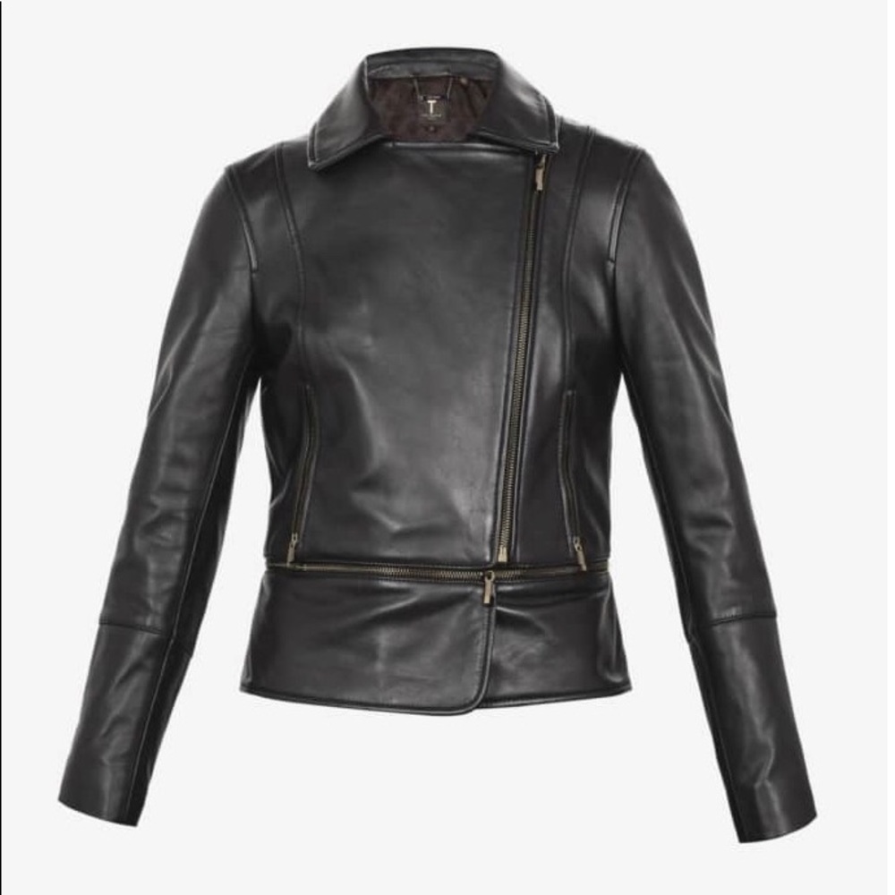4Sale Ted Baker London Leather Zip Biker Jacket